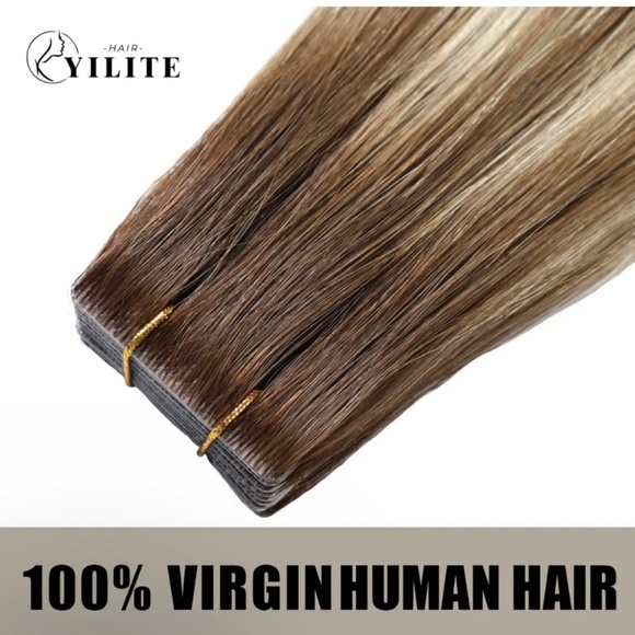 Yilite Hair Extension 20 Piece Dark Brown with highlights New In Box - Picture 4 of 5